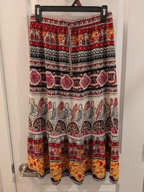 Christian Siriano Boho Elastic Waist Maxi Skirt